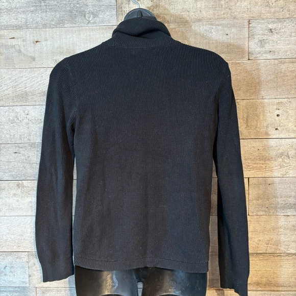 Lauren Ralph Lauren women’s black cowl neck waffle print top shirt size large - Picture 3 of 8